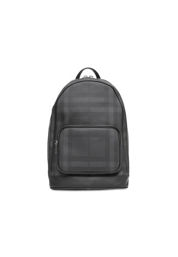 Burberry London Check and Leather Backpack Dark Charcoal