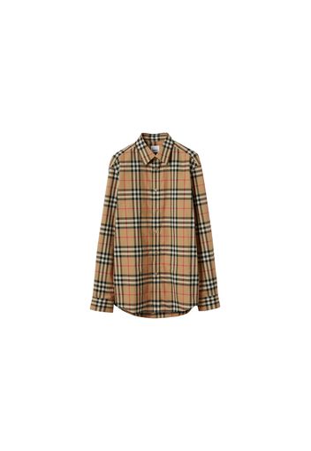 Burberry Vintage Check Cotton Poplin Shirt Beige