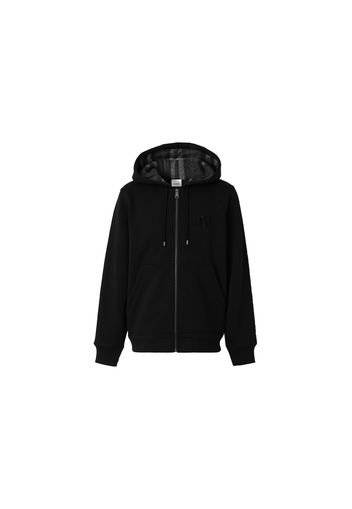 Burberry Letter Graphic Cotton Blend Zip Hoodie Black