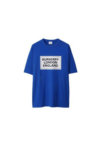 Burberry Ellison Logo Print T-shirt Canvas Blue