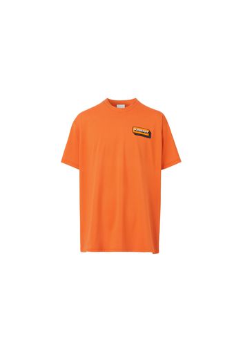 Burberry Logo Applique Cotton Oversized T-shirt Bright Orange/Orange