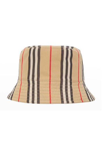 Burberry Reversible Icon Stripe Bucket Hat Beige