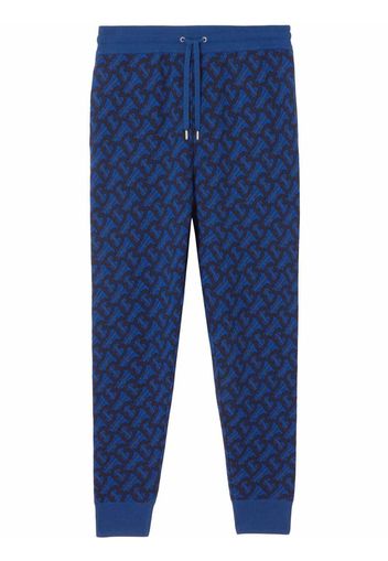 Burberry TB Monogram Pattern Sweatpants Royal Blue