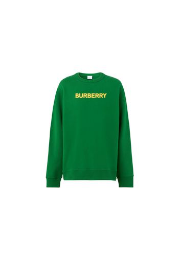 Burberry Logo Print Cotton Sweater Ivy Green/Yellow