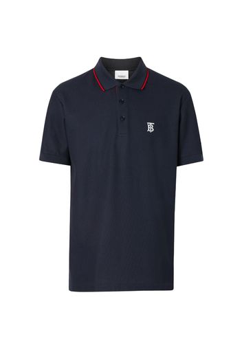 Burberry Logo Embroidered Polo Navy