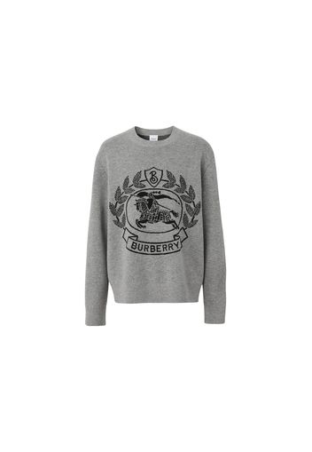 Burberry EKD Wool Jacquard Oversized Sweater Dark Thunder Grey
