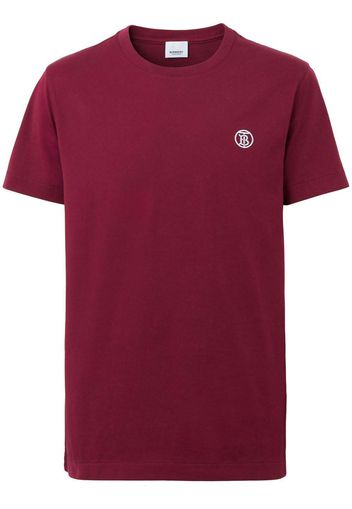 Burberry Tb-Embroidered Cotton T-Shirt Dark Red