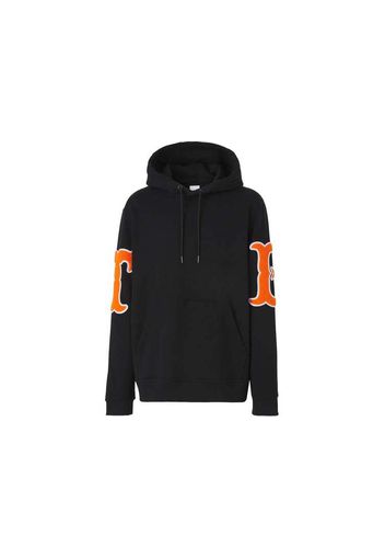 Burberry Letter Graphic Appliqué Hoodie Black