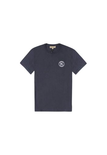 Burberry Embroidered Logo Cotton T-shirt Navy