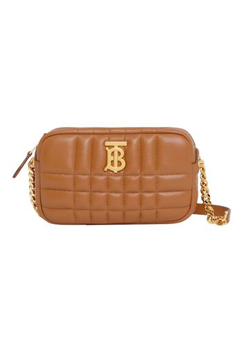 Burberry Quilted Leather Mini Lola Camera Bag Maple Brown/Gold-tone