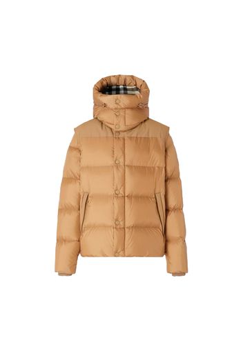 Burberry Detachable Sleeve Hooded Puffer Jacket Warm Honey