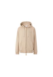 Burberry Logo Print Stretch Cotton Zip Hoodie Soft Fawn