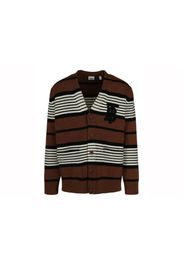 Burberry Oversized Striped Wool Cashmere Cardigan Dark Brown