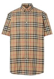 Burberry S/S Check Cotton Shirt Beige