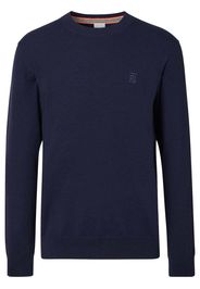 Burberry Monogram-Embroidered Fine-Knit Sweater Navy