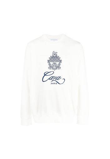 Casablanca Logo Print Long Sleeve Sweatshirt Cloud White