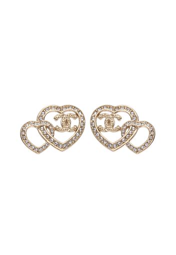 Chanel Heart Shape CC Earrings Gold (ABB666)