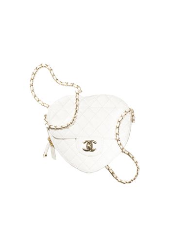 Chanel Heart Bag 22S White Lambskin