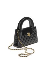 Chanel Kelly Mini Shopping Bag Mini 23K Shiny Aged Calfskin Black