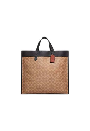 Coach Tote Field 40 in Signature Canvas Tan