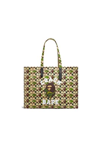 Coach x Bape Tote 47 Signature Canvas With Ape Head Black Copper/Camo Multi