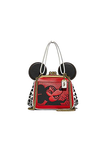 Coach x Disney Mickey Mouse Kisslock Leather Bag Small Red/White