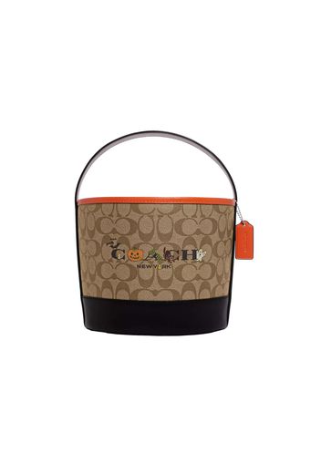 Coach Halloween Print Treat Candy Bucket Bag In Signature Canvas Khaki