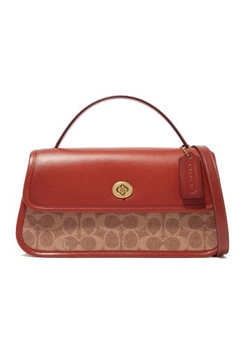 Coach Turnlock Clutch Bag Red/Beige