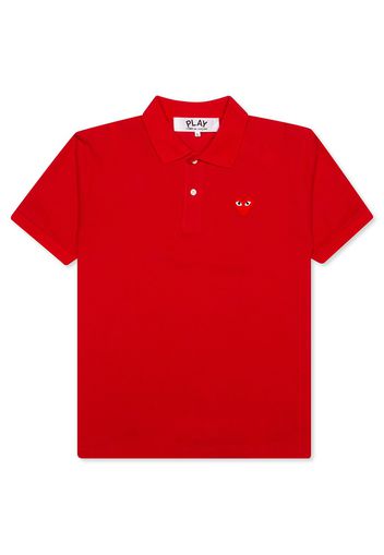Comme des Garcons Play Red Emblem Polo Red