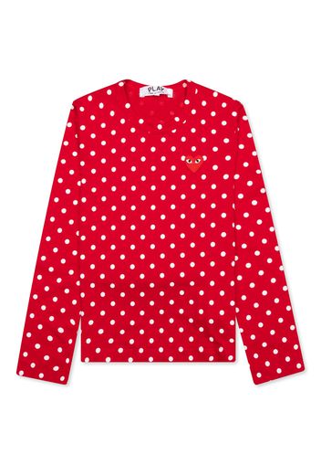 Comme des Garcons Play Women's Polka Dot L/S T-shirt Red