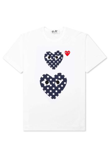 Comme des Garcons Play Navy Polka Dot Duo T-shirt White