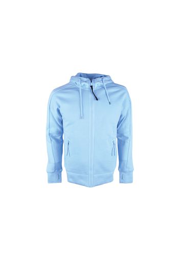 C.P. Company Diagonal Raised Fleece Goggle Hoodie Sky Blue