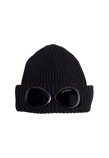 C.P. Company Cotton Goggle Beanie Black