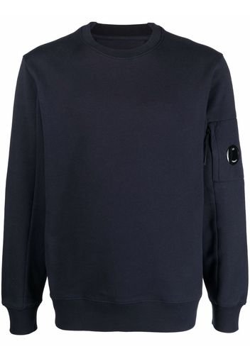 C.P. Company Diagonal Raised Fleece Crew Neck Sweatshirt Total Eclipse Blue