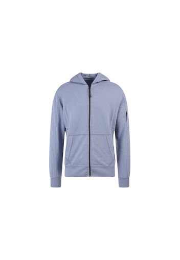 C.P. Company Light Fleece Zipped Hoodie Blue