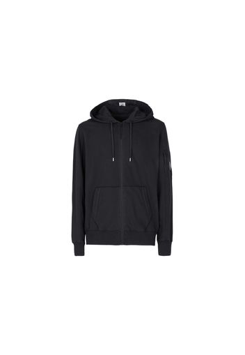 C.P. Company Light Fleece Zipped Hoodie Black