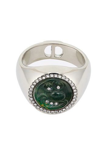 Dior x Kenny Scharf Signet Ring Jade Silver