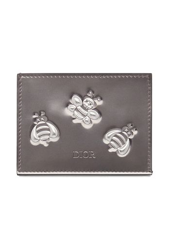 Dior x Kaws Card Holder Calfskin Bee Print Silver