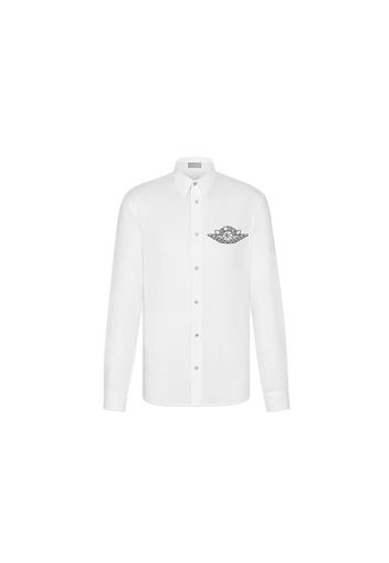 Dior x Jordan Wings Longsleeve Button Up Shirt White