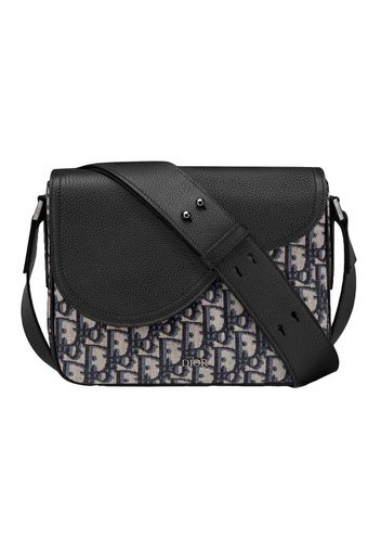 Dior Saddle Messenger Bag Mini Oblique Jacquard Black