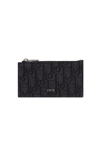 Dior Zipped Card Holder Oblique Jacquard Black