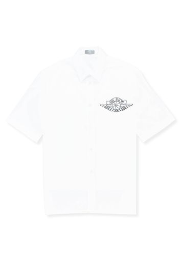 Dior x Jordan Short Sleeve Button Up Shirt White