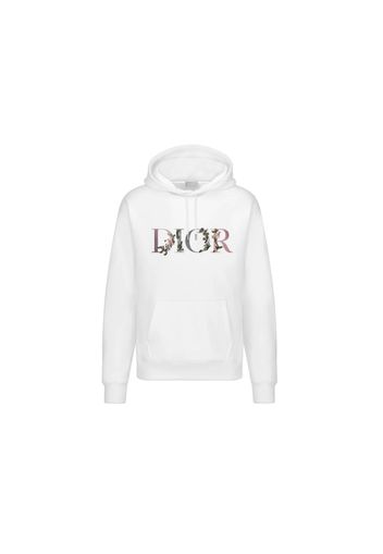 Dior Flowers Embroidered Hoodie White