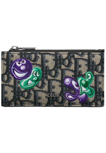 Dior x Kenny Scharf Zipped Card Holder Beige/Black