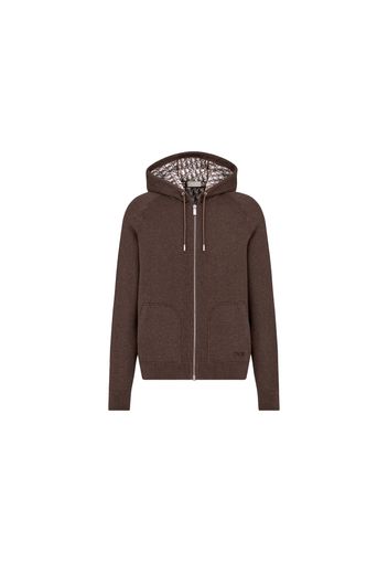 Dior x CACTUS JACK Zipped Hooded Sweatshirt Mocha Brown