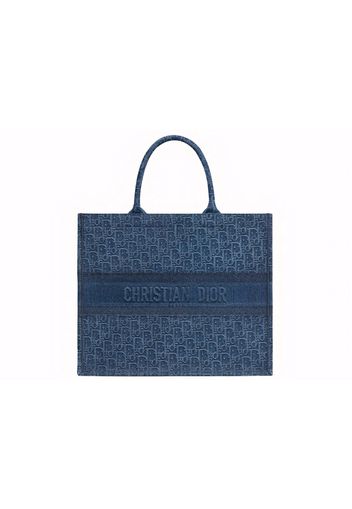 Dior Book Tote Oblique Denim Blue