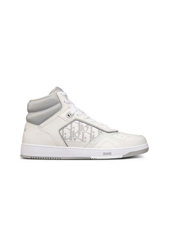 Dior B27 High White and Gray Smooth Calfskin with White Dior Oblique Galaxy Leather