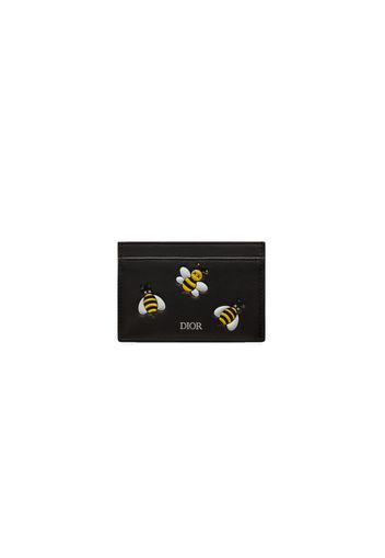 Dior x Kaws Card Holder Yellow Bees Black