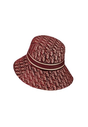 Dior Large Brim Bucket Hat Oblique Burgundy Velvet