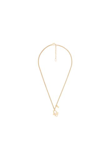 Dior x ERL Pendant Necklace Gold-Finish Brass with White Enamel and White Crystals